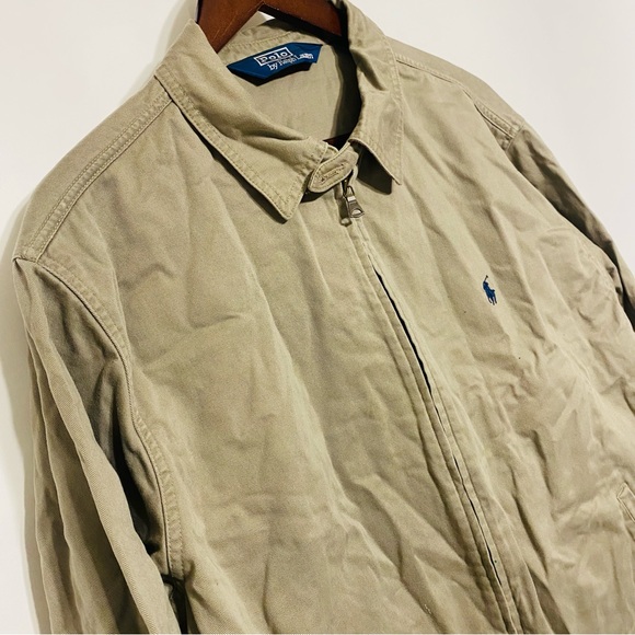 Polo By Ralph Lauren Mens Khaki Full Zip Light Weight Jacket Size Large - Picture 3 of 8